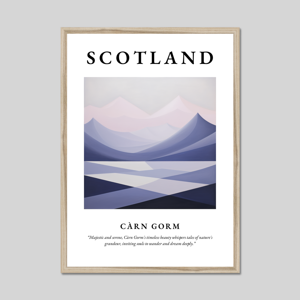 Poster in a natural frame with the word Scotland