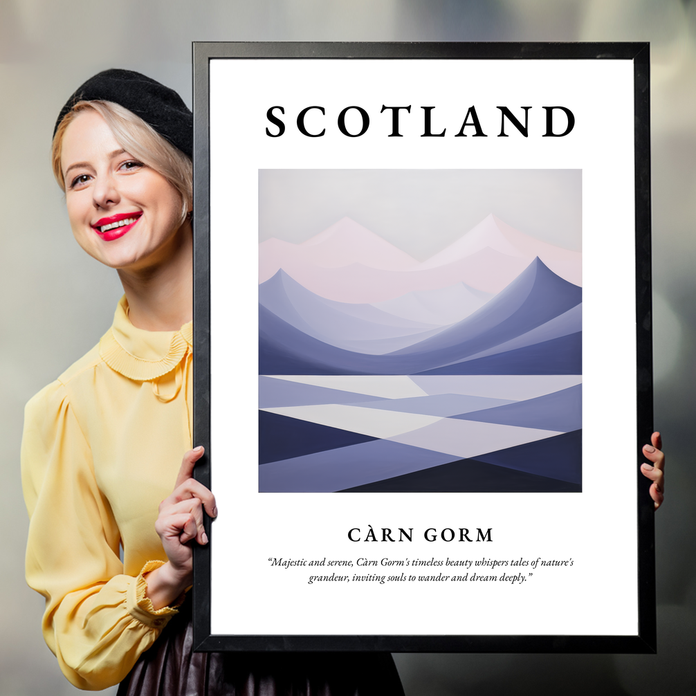 Person holding a poster of Càrn Gorm