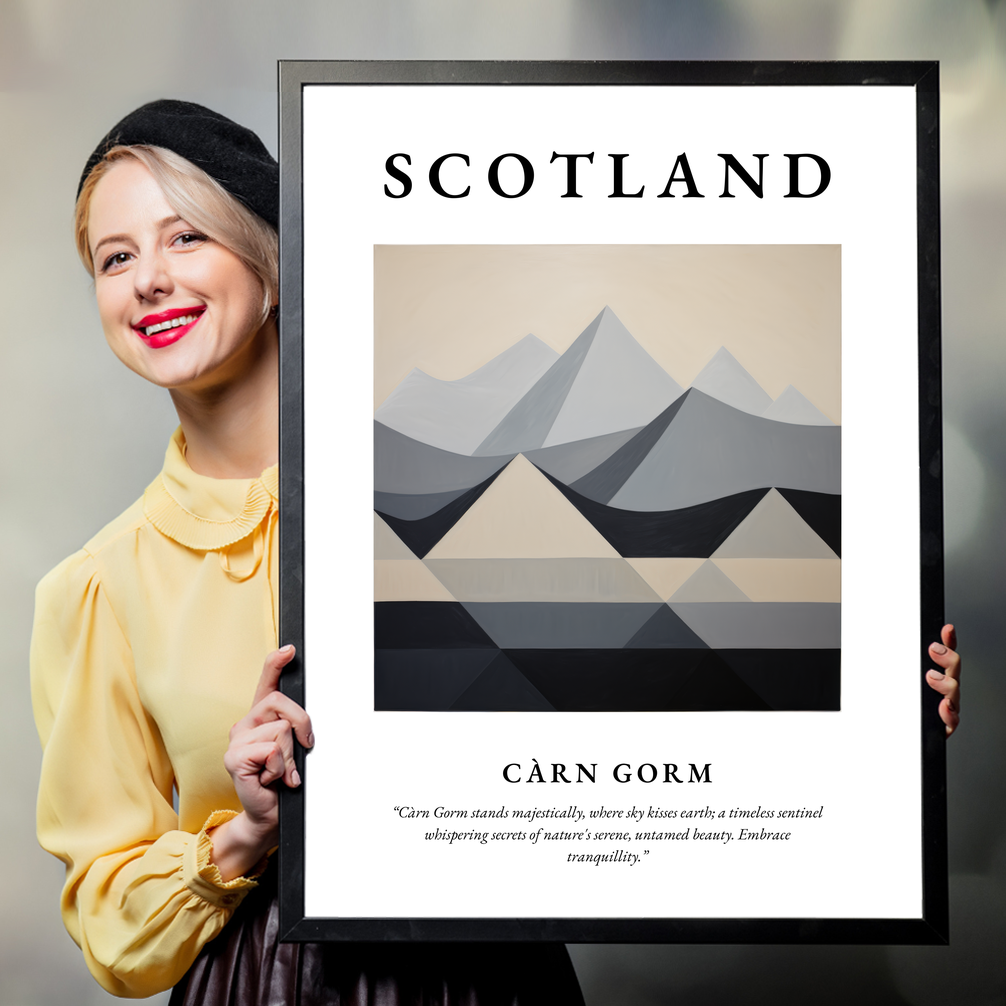 Person holding a poster of Càrn Gorm