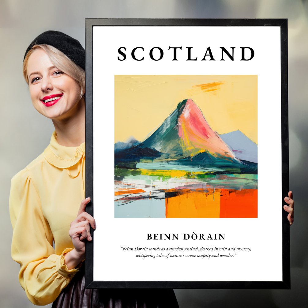 Person holding a poster of Beinn Dòrain