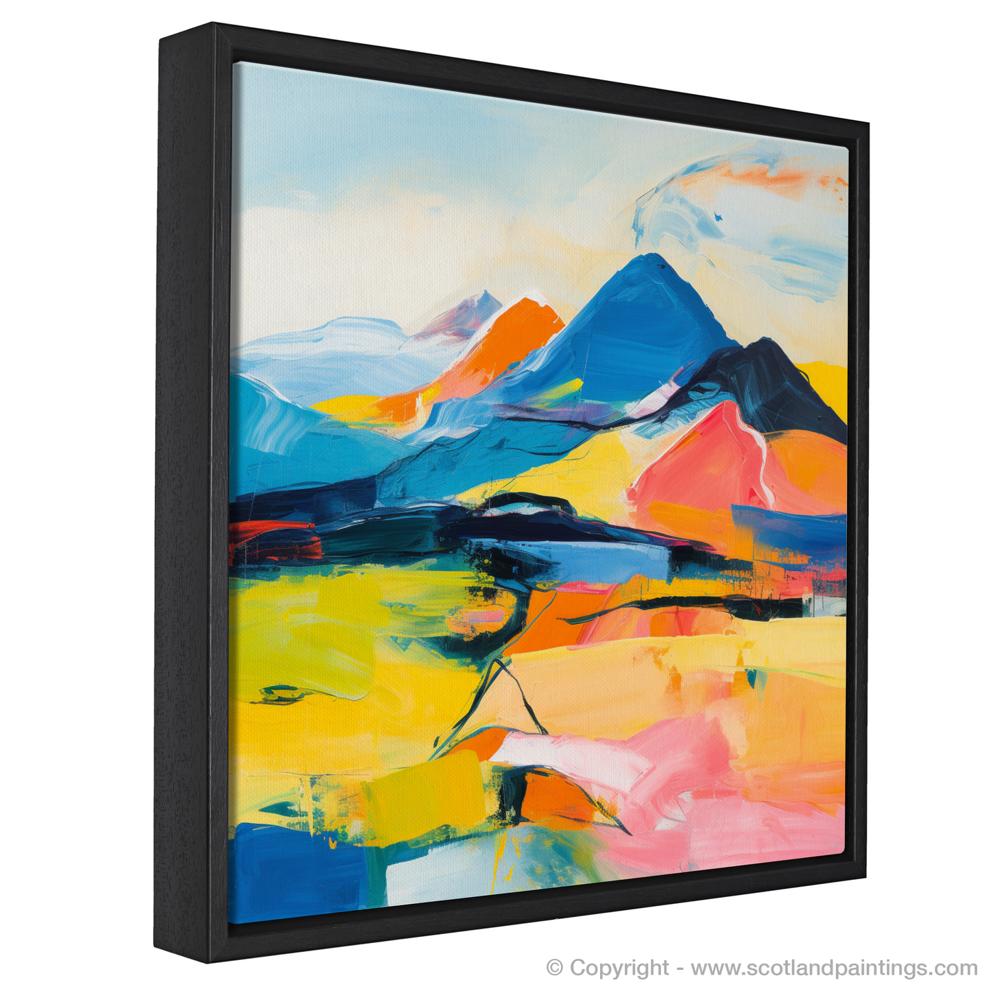 Painting and Art Print of Beinn Dòrain entitled "Beinn Dòrain Abstract: A Highland Symphony in Colour".