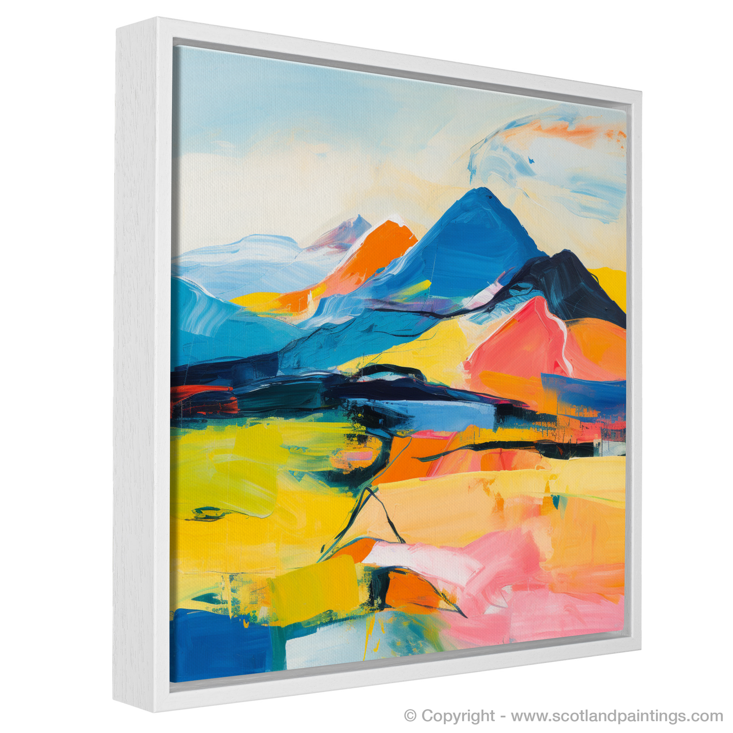 Painting and Art Print of Beinn Dòrain entitled "Beinn Dòrain Abstract: A Highland Symphony in Colour".