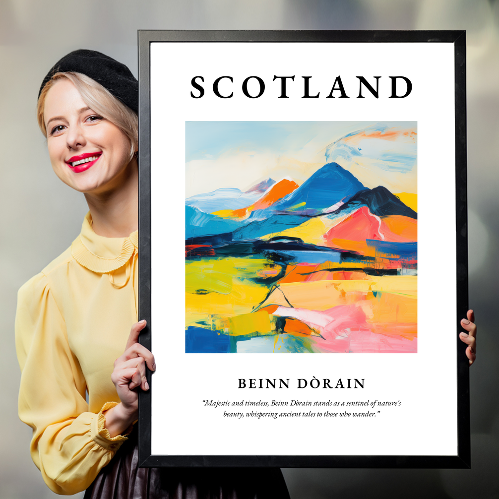 Person holding a poster of Beinn Dòrain