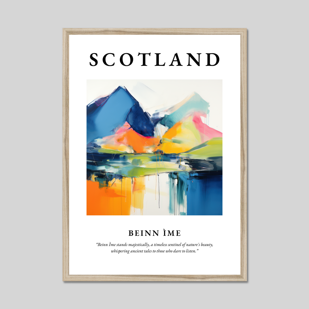 Poster in a natural frame with the word Scotland