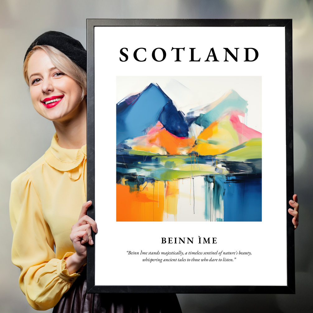 Person holding a poster of Beinn Ìme