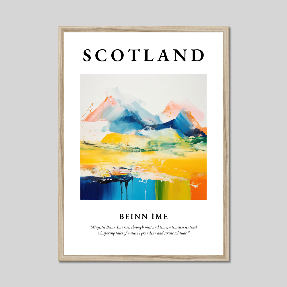 Poster in a natural frame with the word Scotland