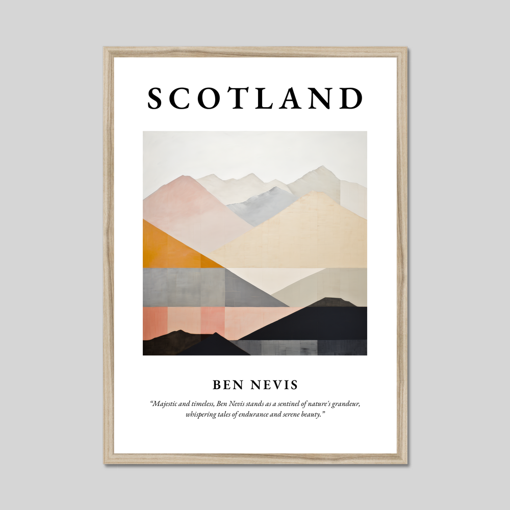 Poster in a natural frame with the word Scotland