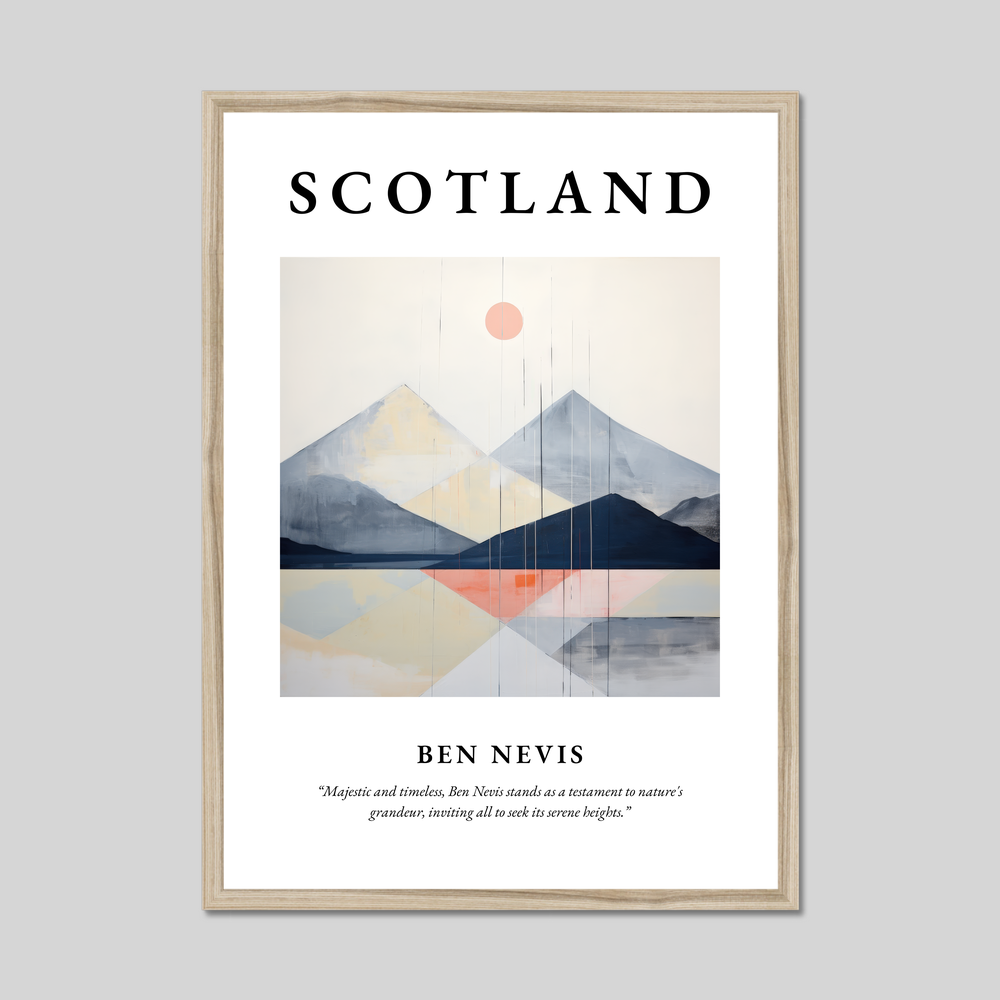 Poster in a natural frame with the word Scotland