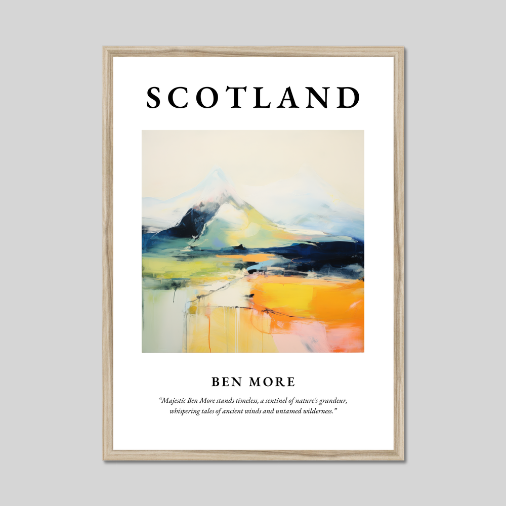 Poster in a natural frame with the word Scotland