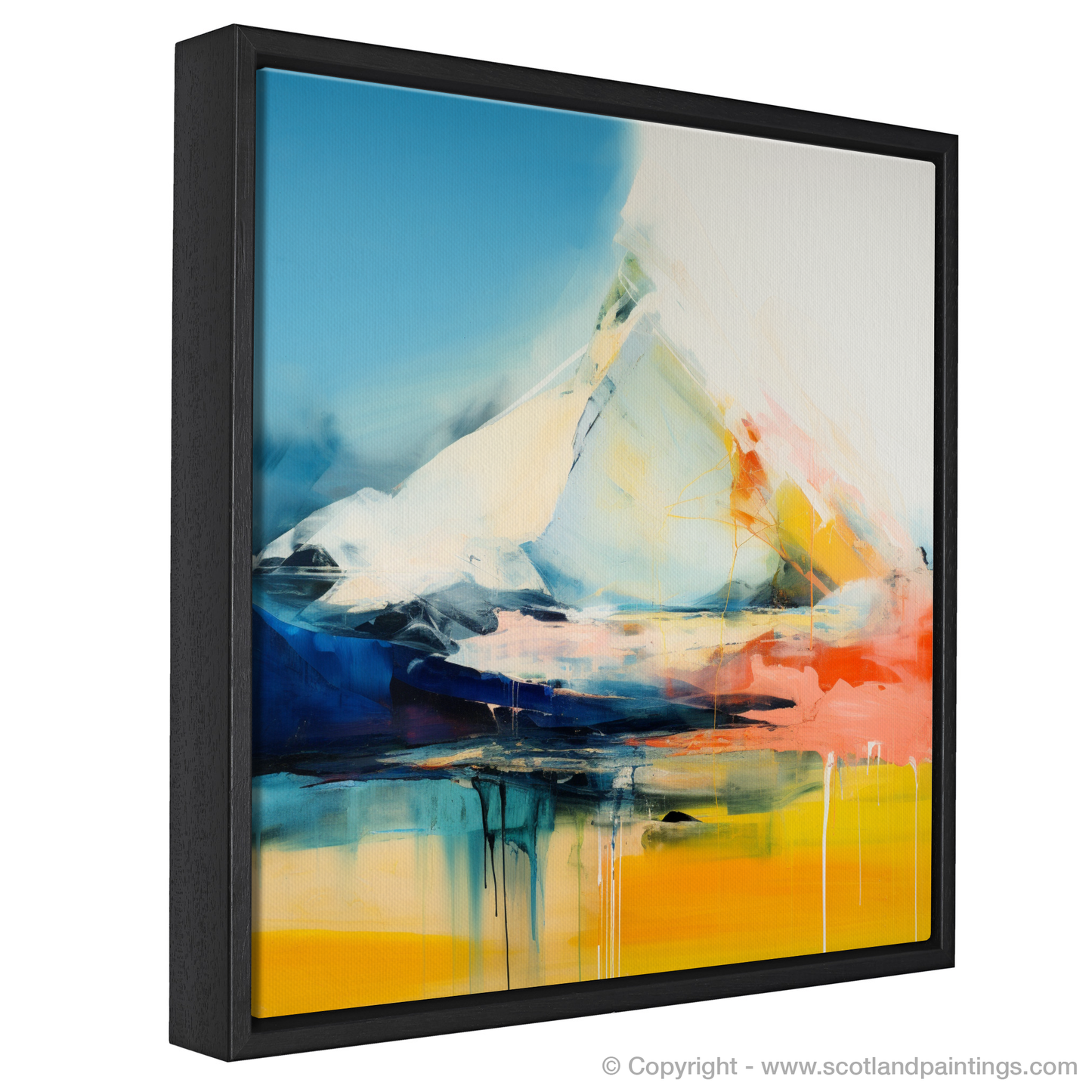 Painting and Art Print of Ben More entitled "Dancing Colours of Ben More: An Abstract Highland Symphony".