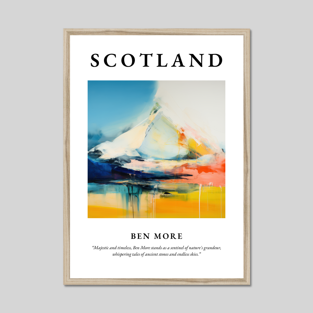 Poster in a natural frame with the word Scotland