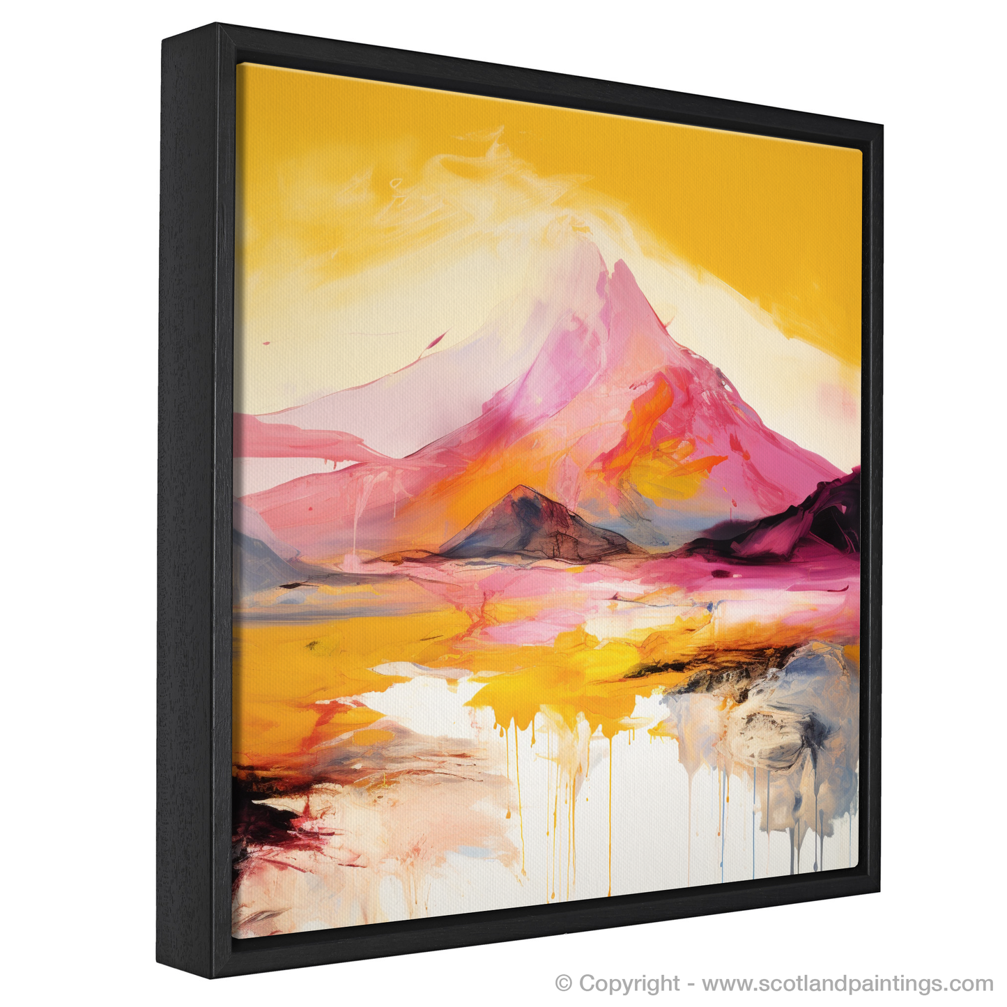 Painting and Art Print of Stob Dearg (Buachaille Etive Mòr) entitled "Explosion of Warmth: An Abstract Ode to Stob Dearg".