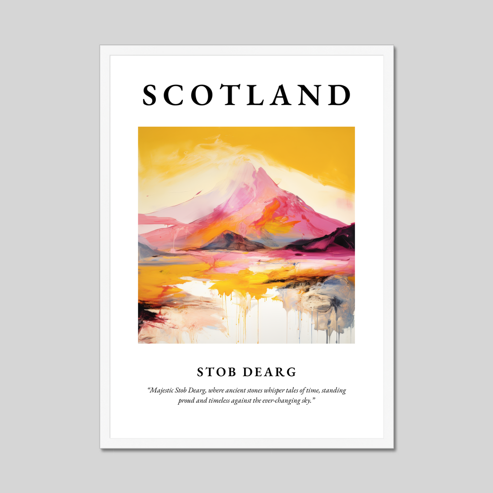 Poster in a white frame with the word Scotland