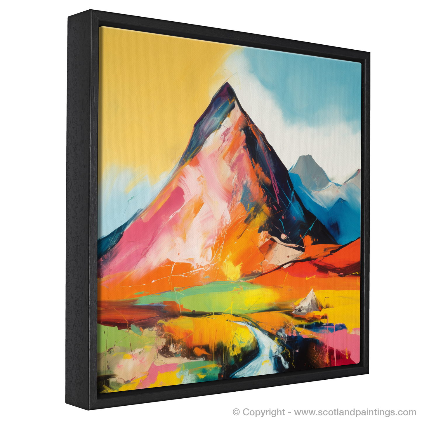 Painting and Art Print of Stob Dearg (Buachaille Etive Mòr) entitled "Abstract Splendour of Stob Dearg".