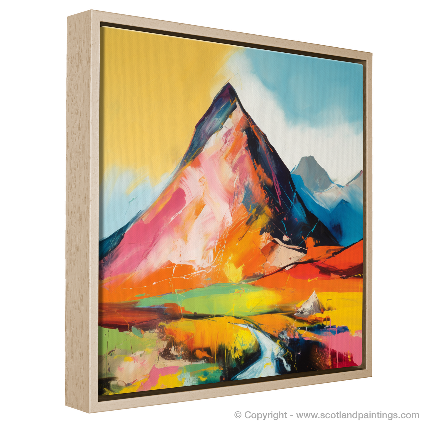 Painting and Art Print of Stob Dearg (Buachaille Etive Mòr) entitled "Abstract Splendour of Stob Dearg".