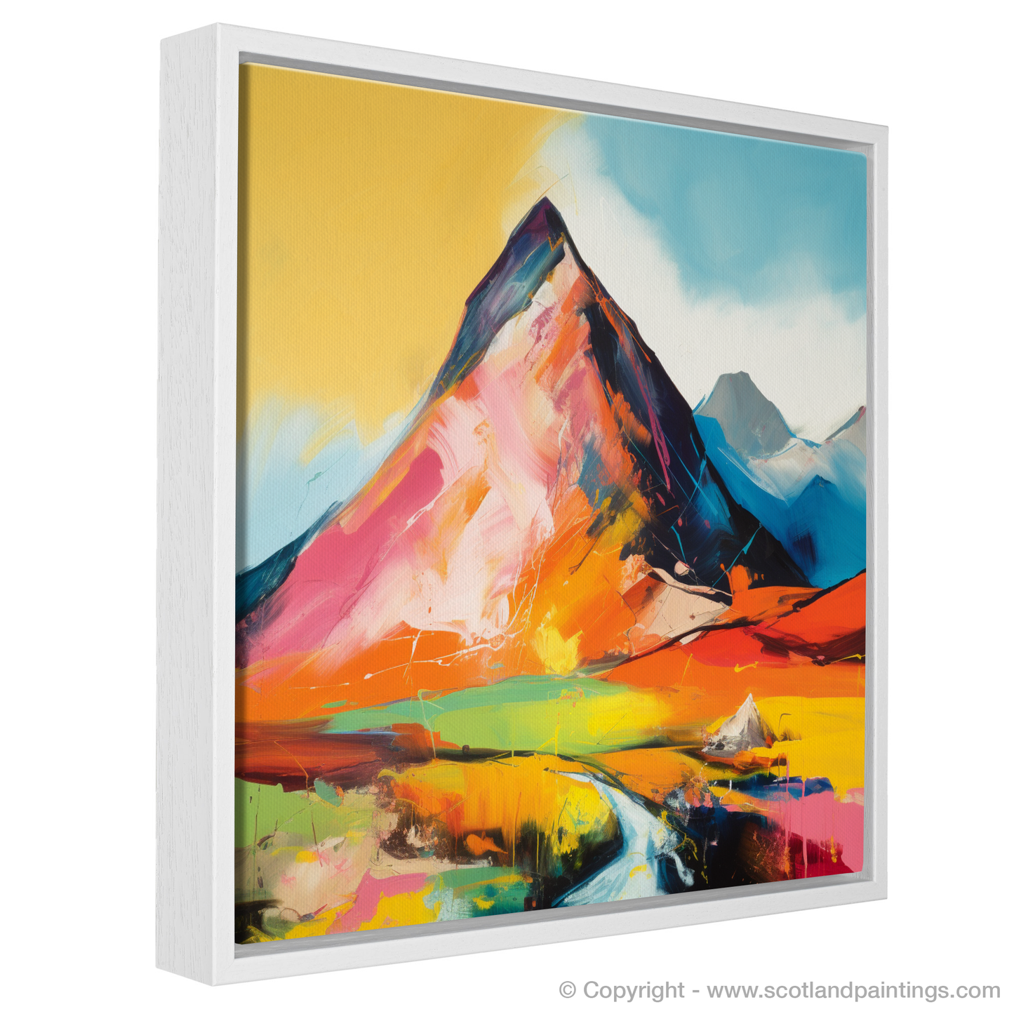 Painting and Art Print of Stob Dearg (Buachaille Etive Mòr) entitled "Abstract Splendour of Stob Dearg".