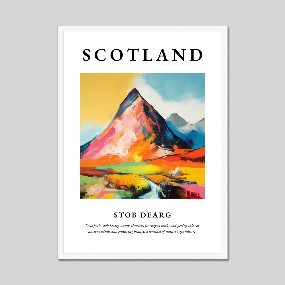 Poster in a white frame with the word Scotland