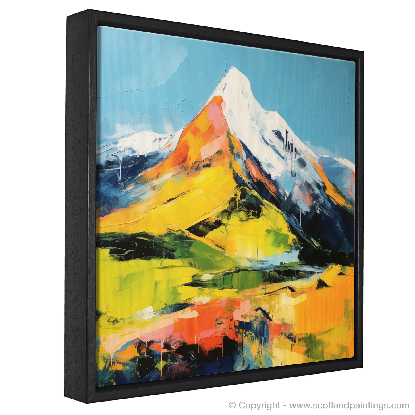 Painting and Art Print of Stob Dearg (Buachaille Etive Mòr) entitled "Abstract Impressions of Stob Dearg".