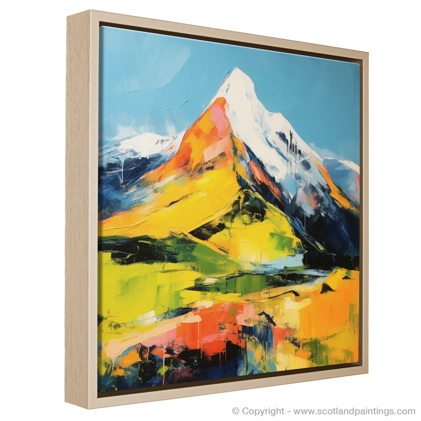 Painting and Art Print of Stob Dearg (Buachaille Etive Mòr) entitled "Abstract Impressions of Stob Dearg".