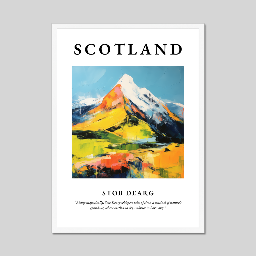 Poster in a white frame with the word Scotland