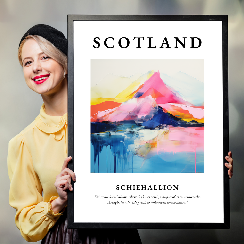 Person holding a poster of Schiehallion