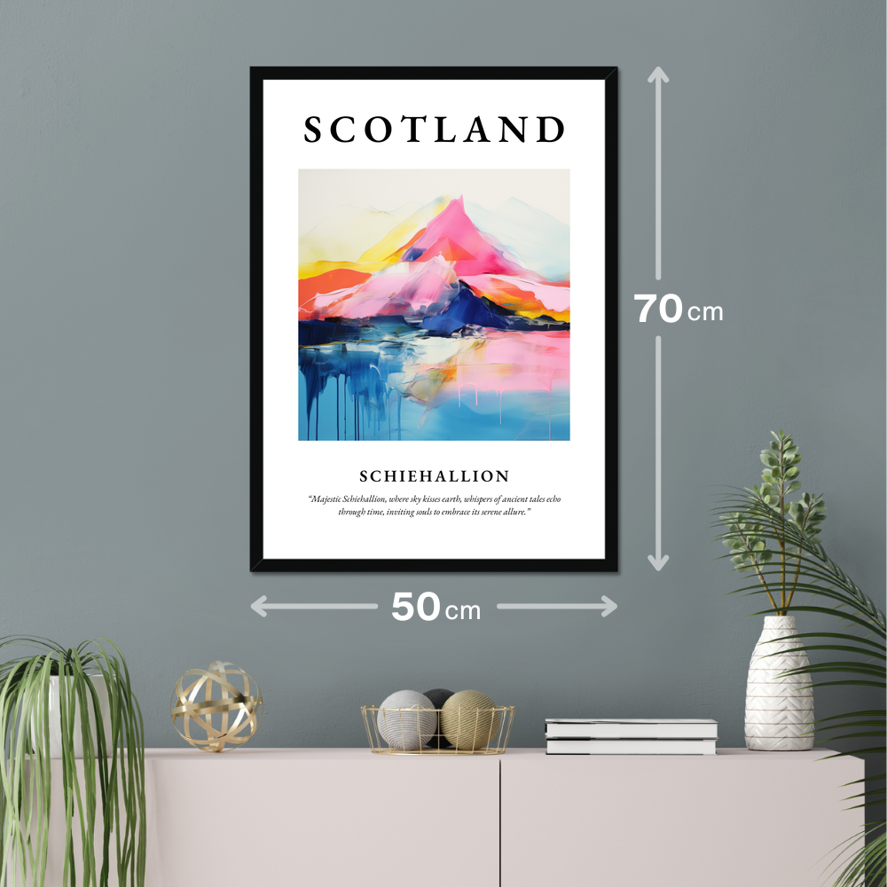 Poster of Schiehallion hanging on a wall