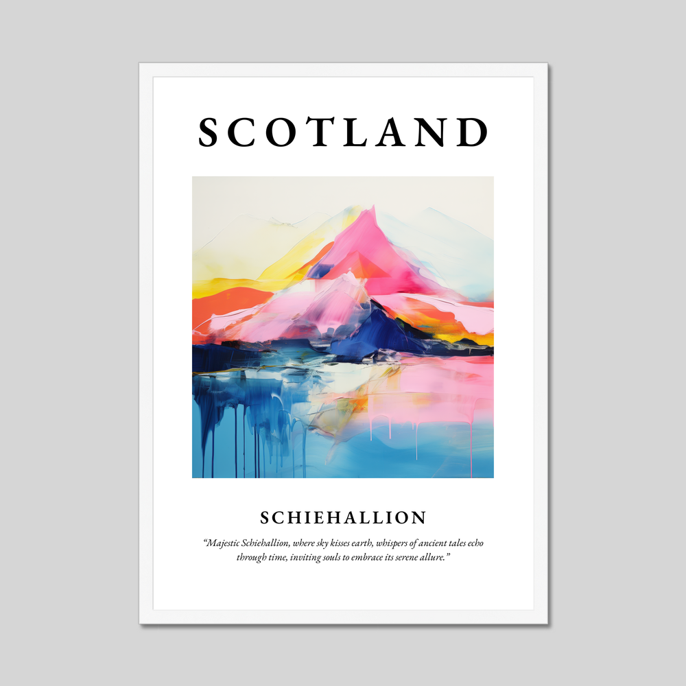 Poster in a white frame with the word Scotland