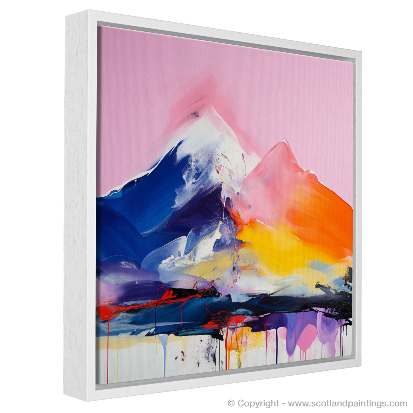 Painting and Art Print of Ben More entitled "Majestic Silhouette of Ben More: An Abstract Highland Tapestry".
