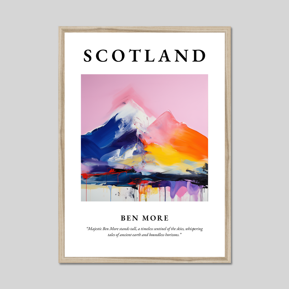 Poster in a natural frame with the word Scotland