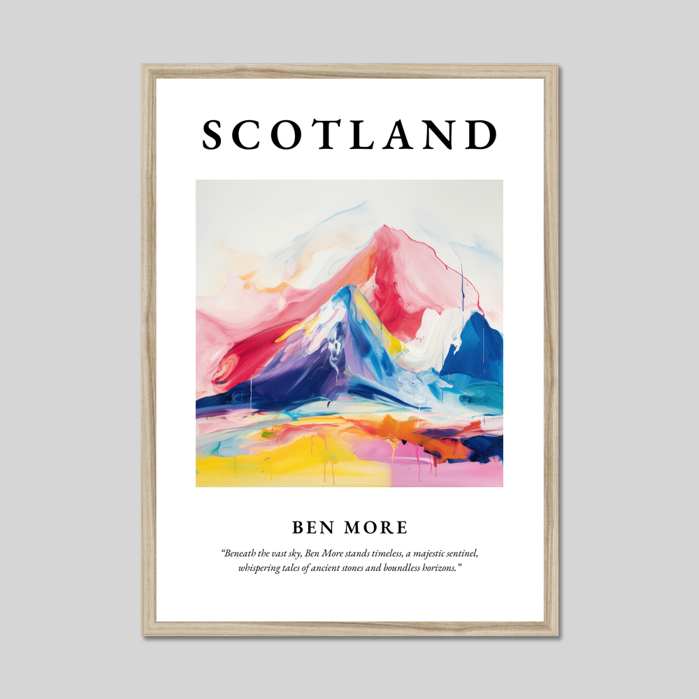 Poster in a natural frame with the word Scotland