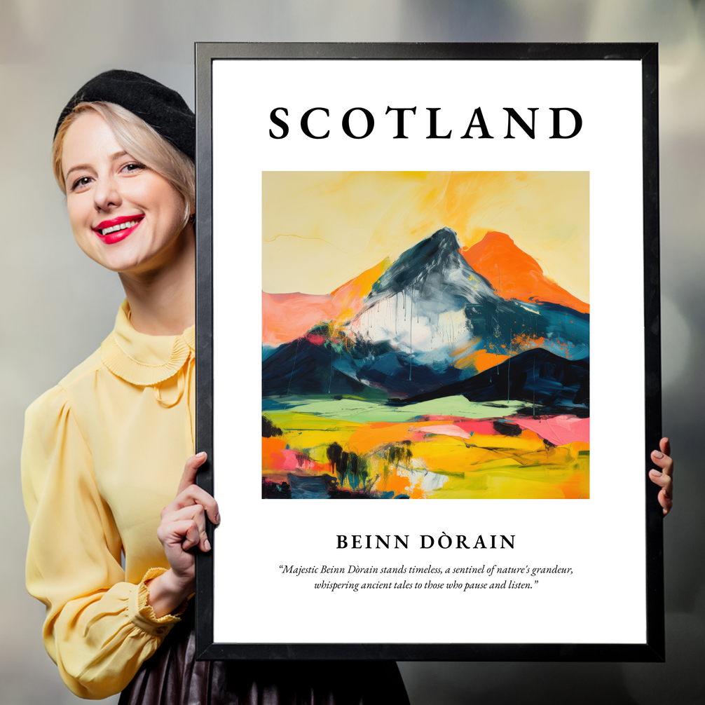 Person holding a poster of Beinn Dòrain