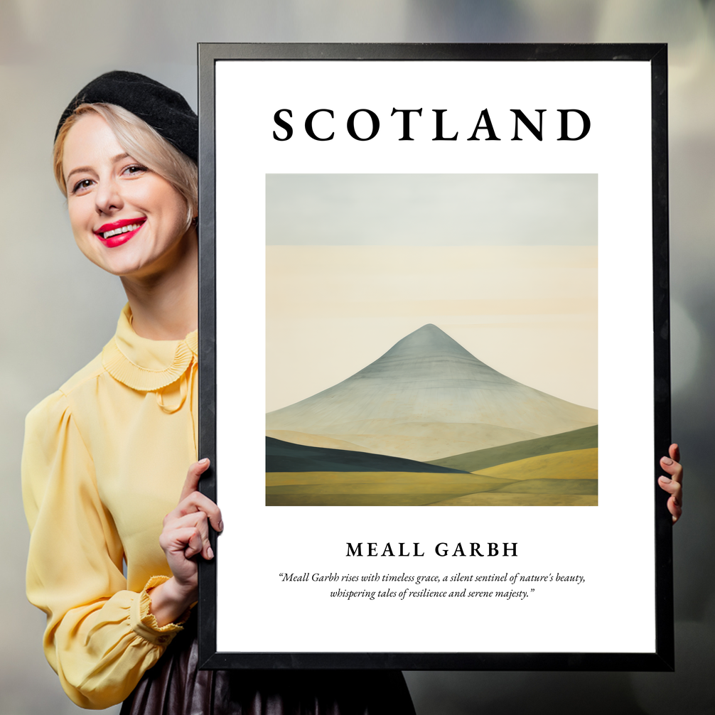 Person holding a poster of Meall Garbh