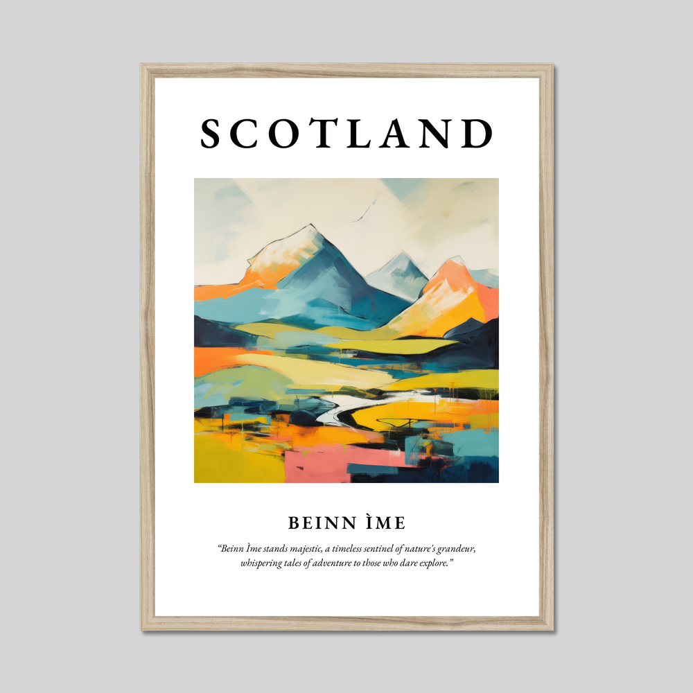 Poster in a natural frame with the word Scotland