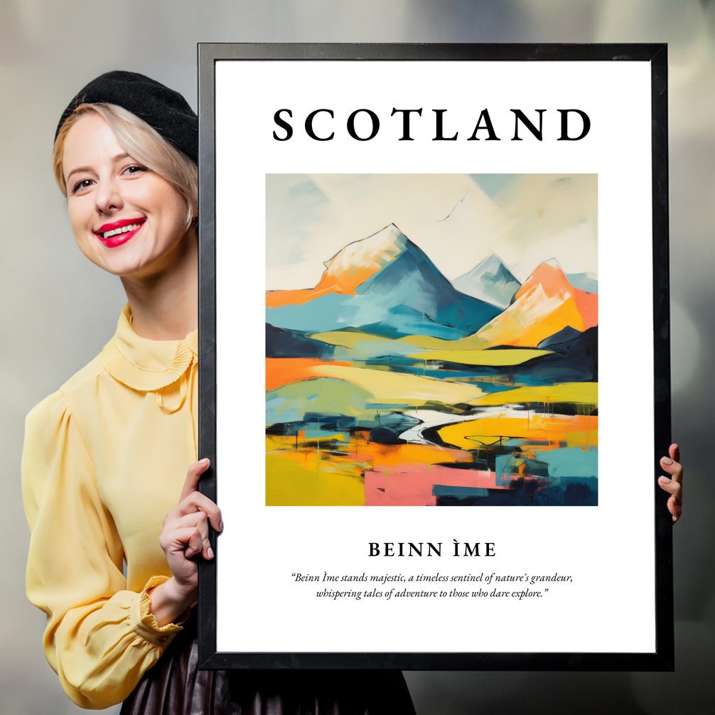 Person holding a poster of Beinn Ìme