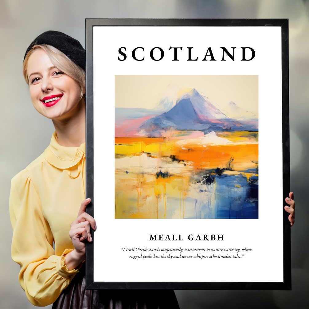 Person holding a poster of Meall Garbh