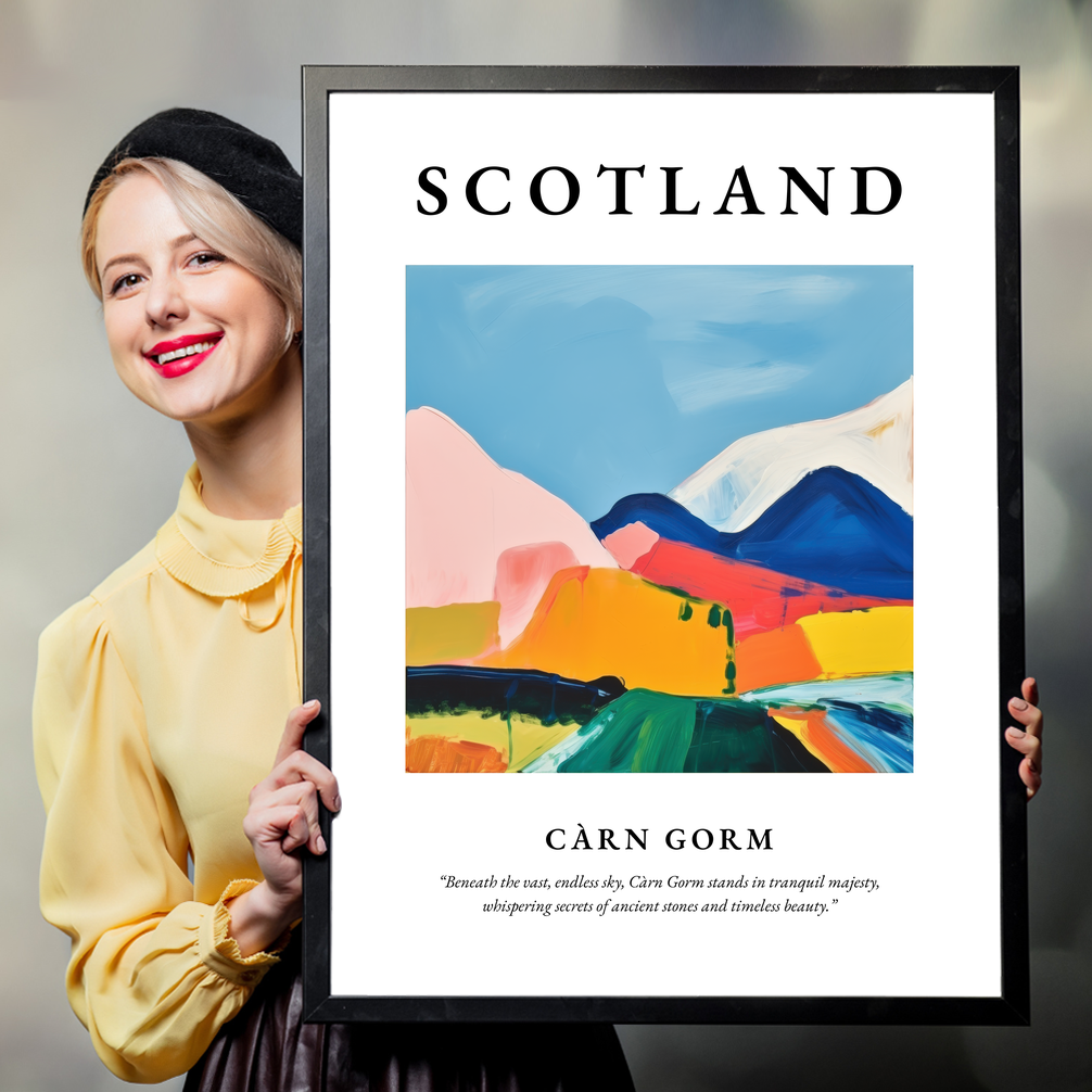 Person holding a poster of Càrn Gorm