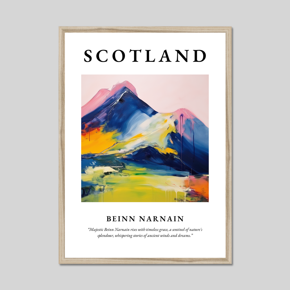 Poster in a natural frame with the word Scotland