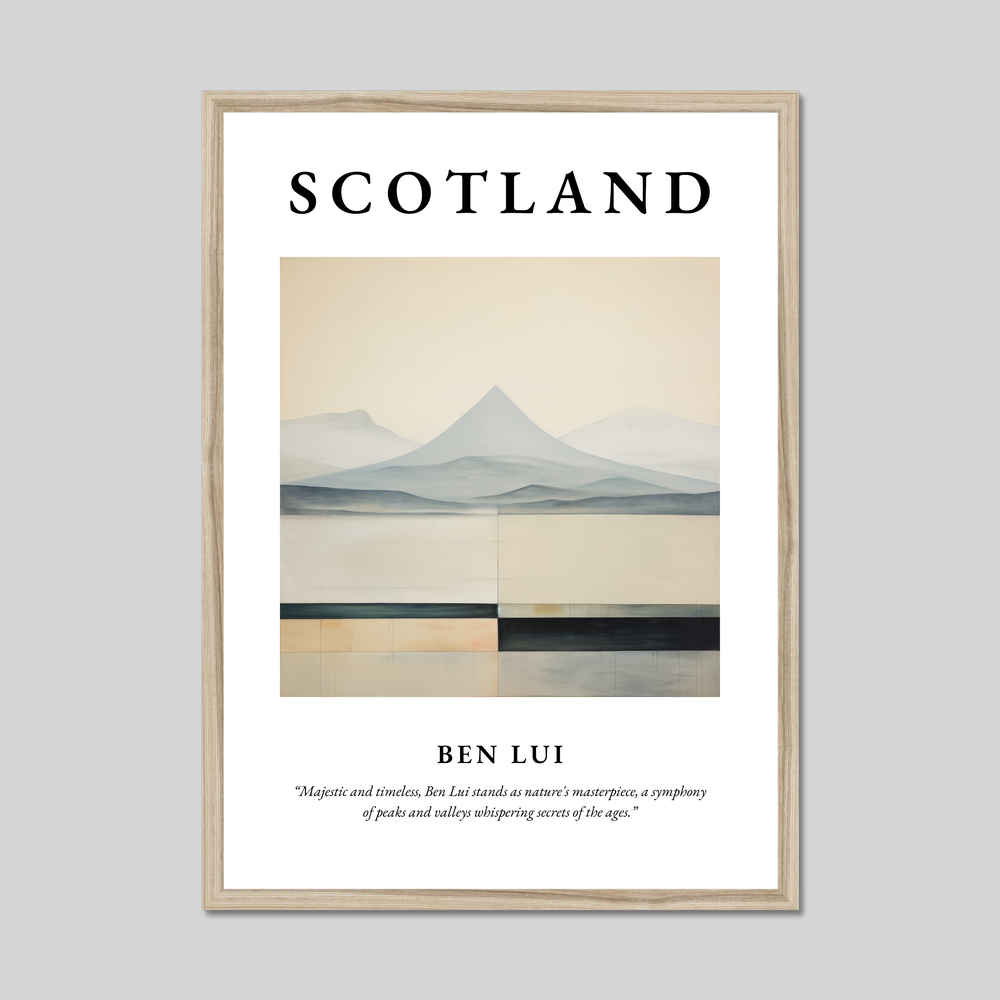 Poster in a natural frame with the word Scotland