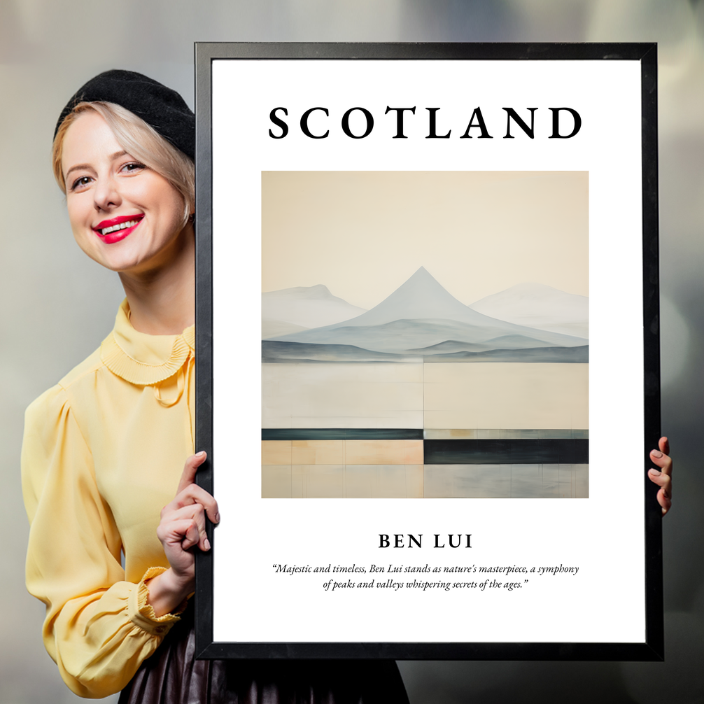 Person holding a poster of Ben Lui