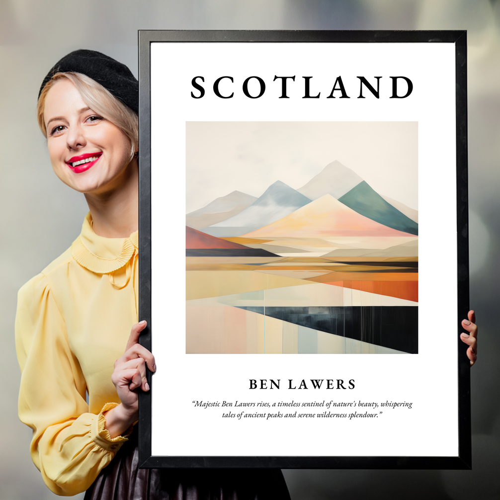 Person holding a poster of Ben Lawers