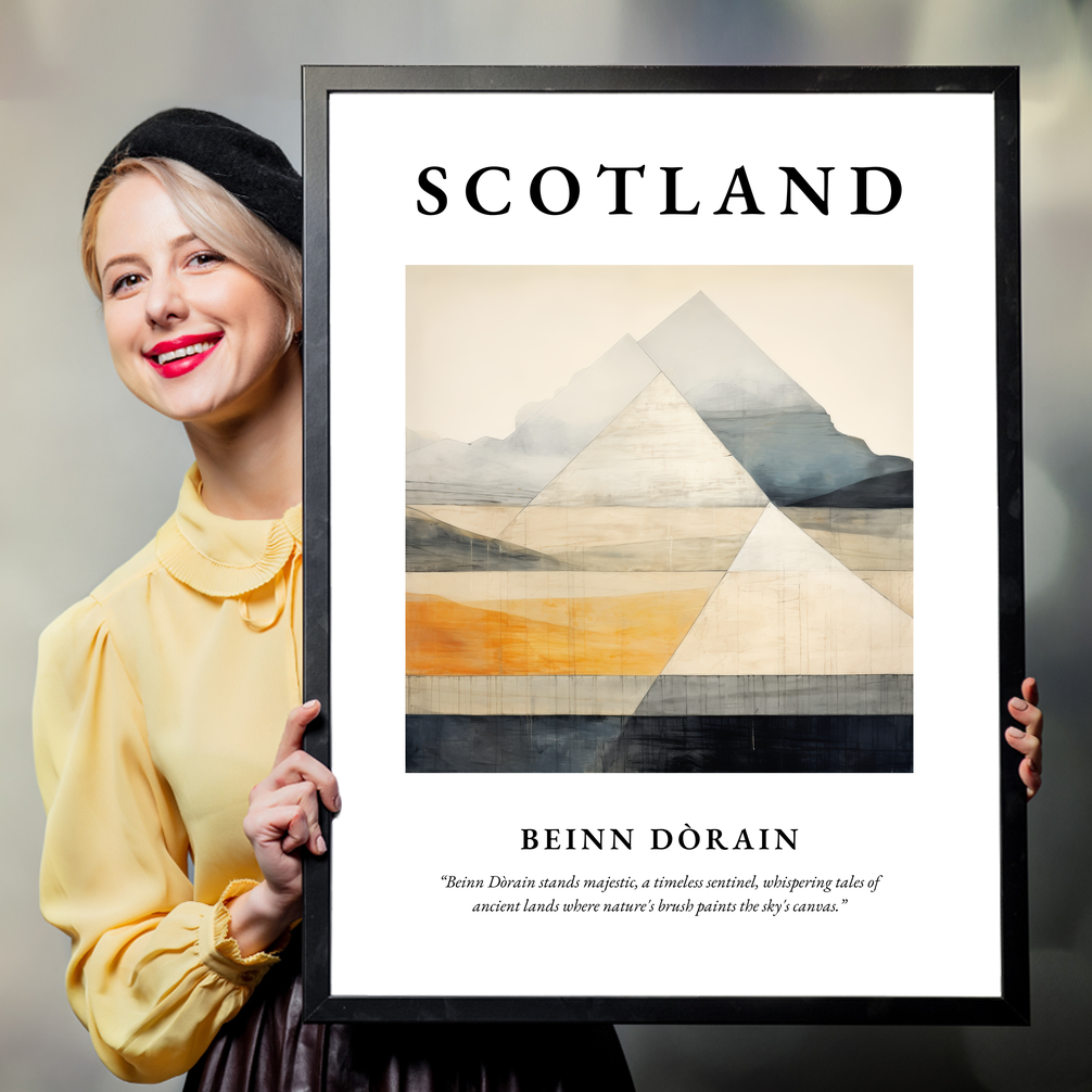 Person holding a poster of Beinn Dòrain