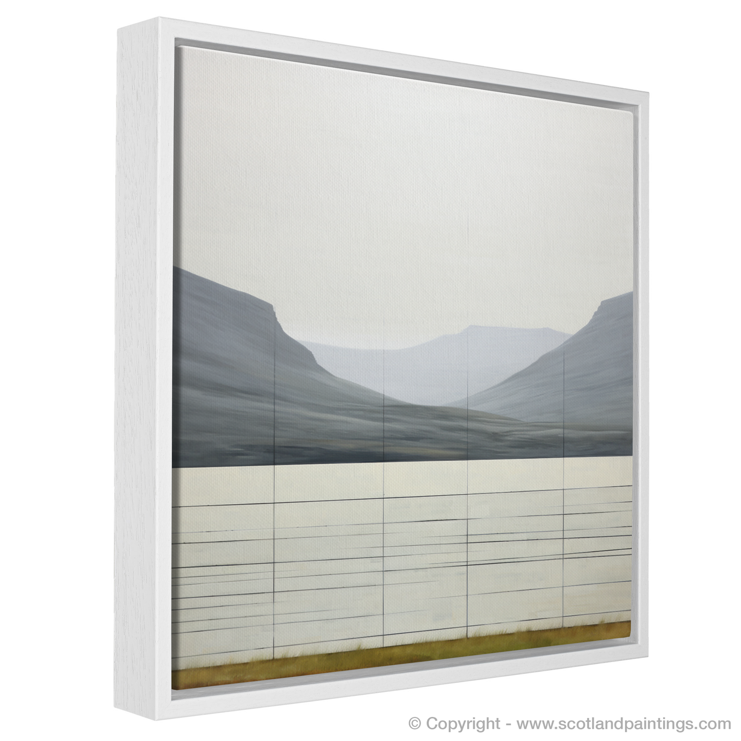 Painting and Art Print of The Cairnwell entitled "Misty Cairnwell: Abstract Homage to Highland Serenity".