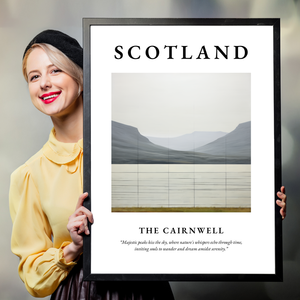 Person holding a poster of The Cairnwell