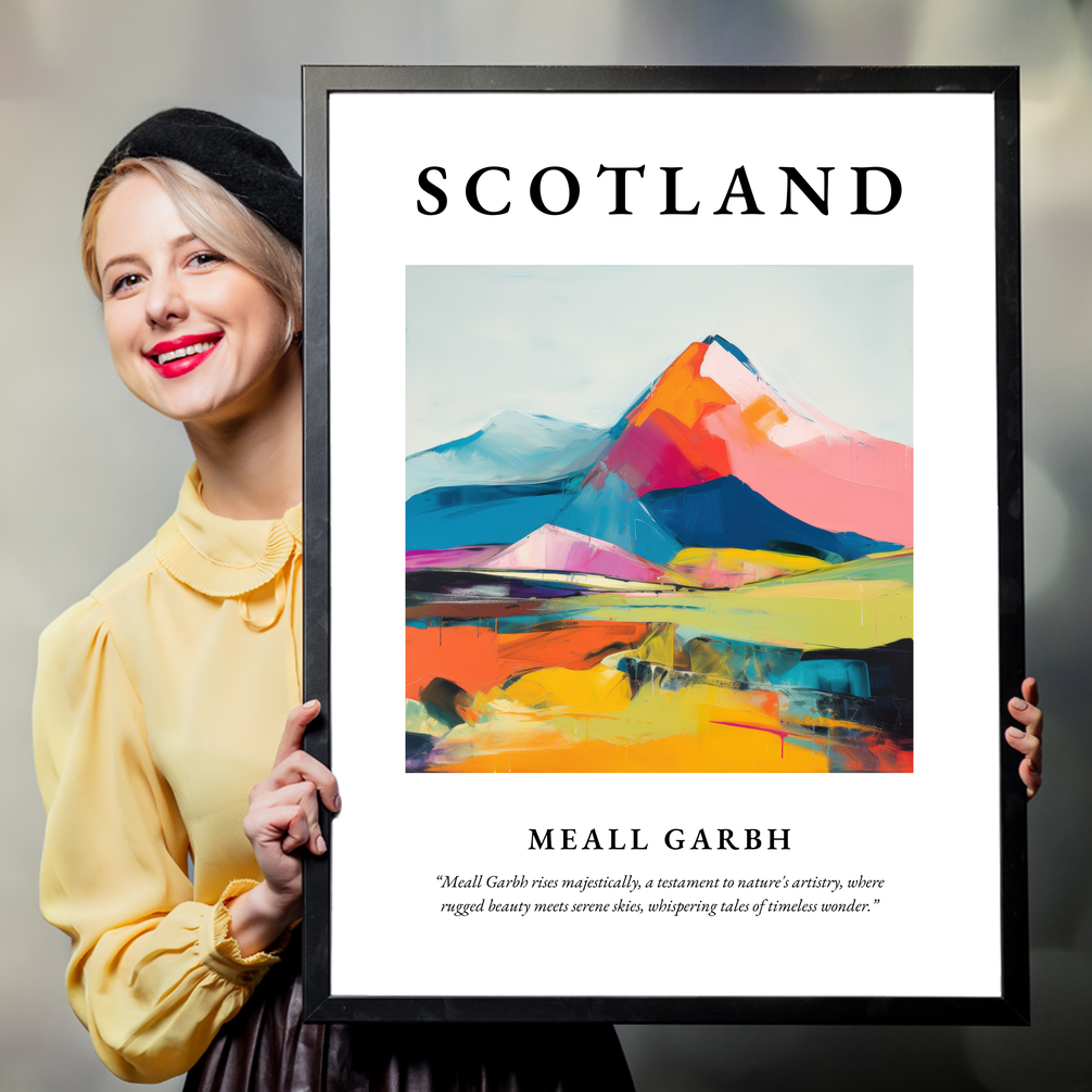 Person holding a poster of Meall Garbh