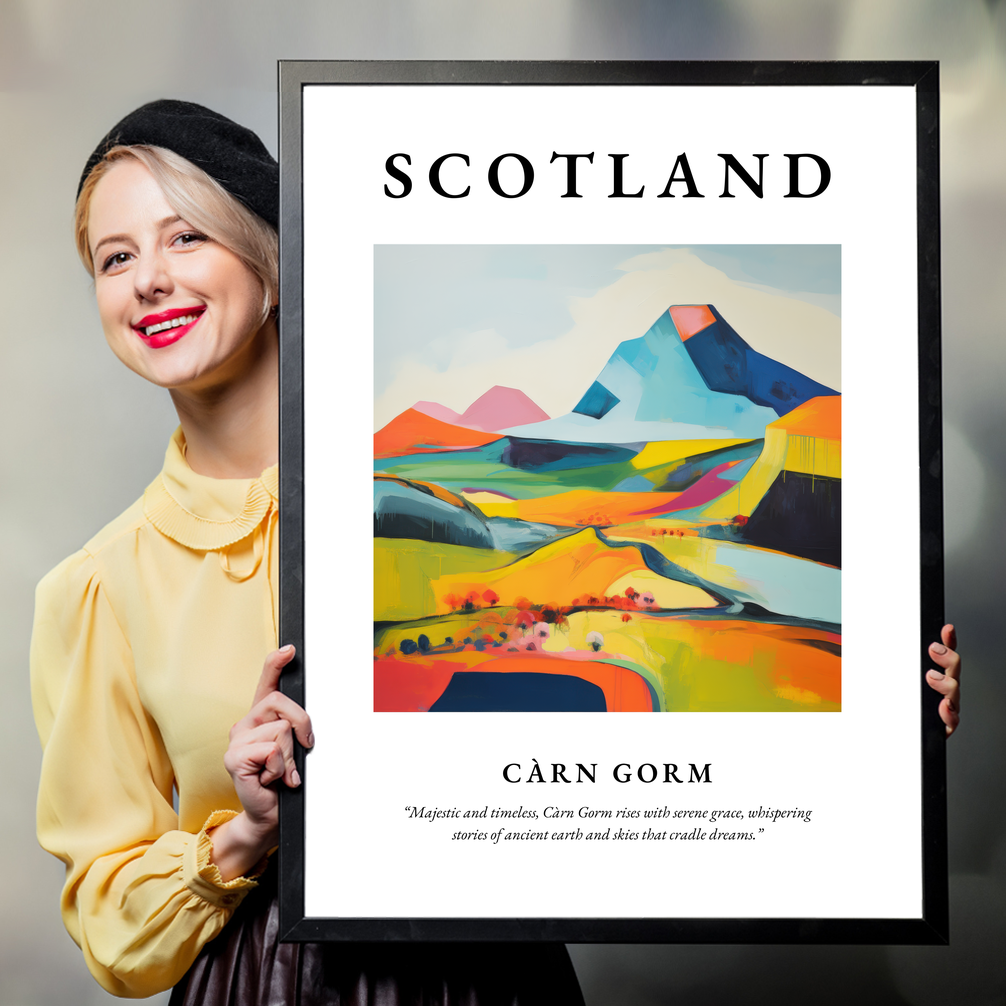 Person holding a poster of Càrn Gorm