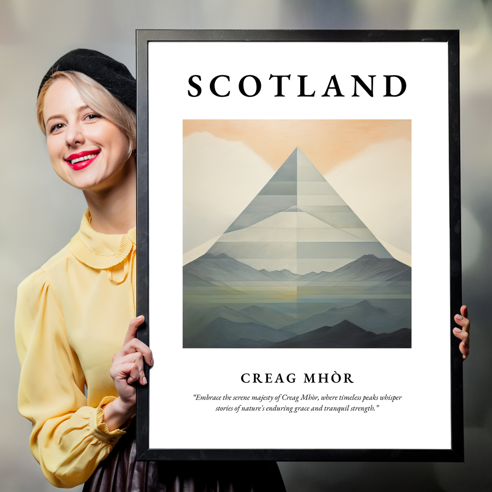 Person holding a poster of Creag Mhòr