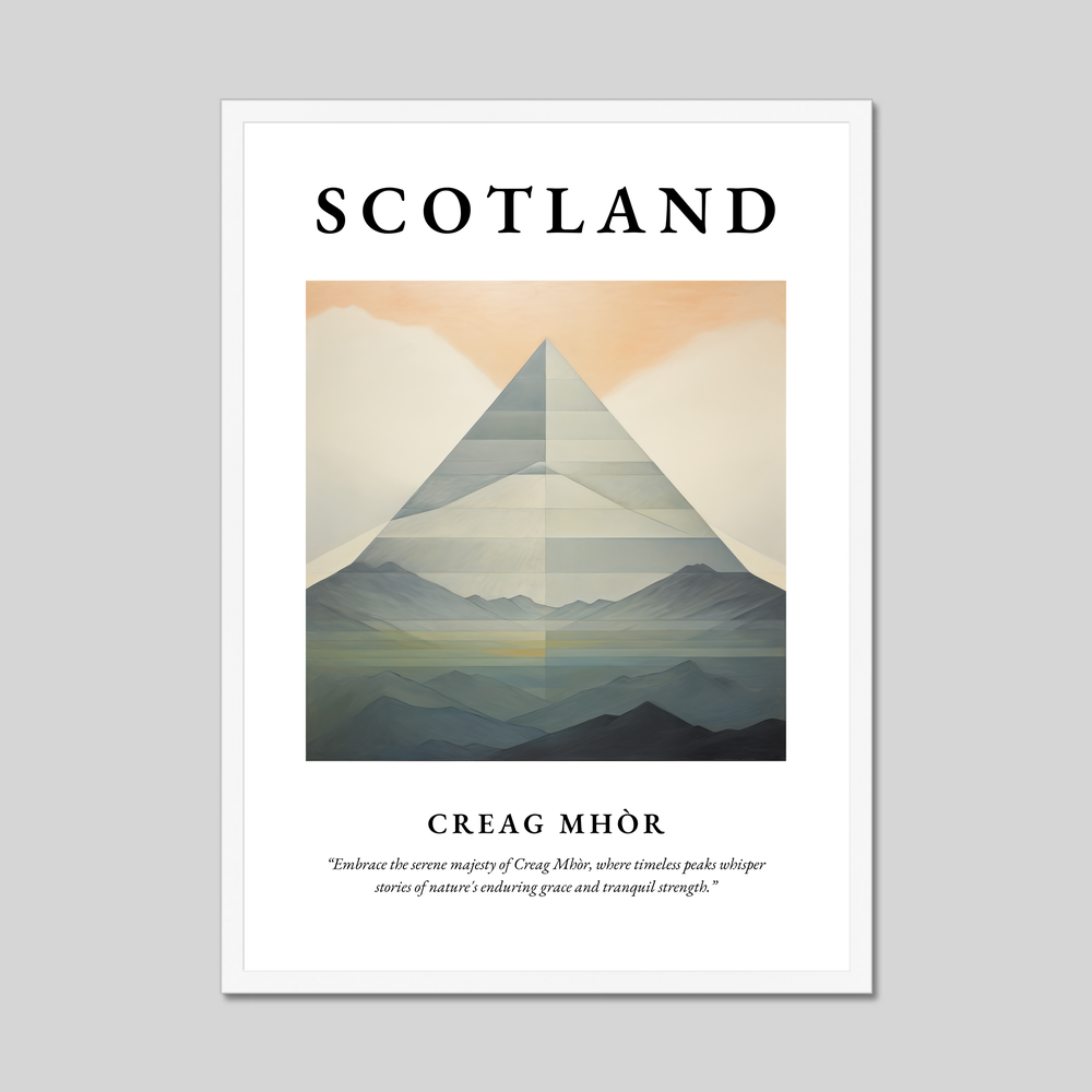 Poster in a white frame with the word Scotland