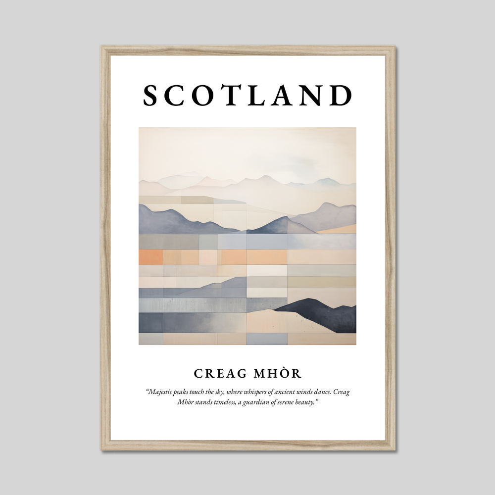 Poster in a natural frame with the word Scotland