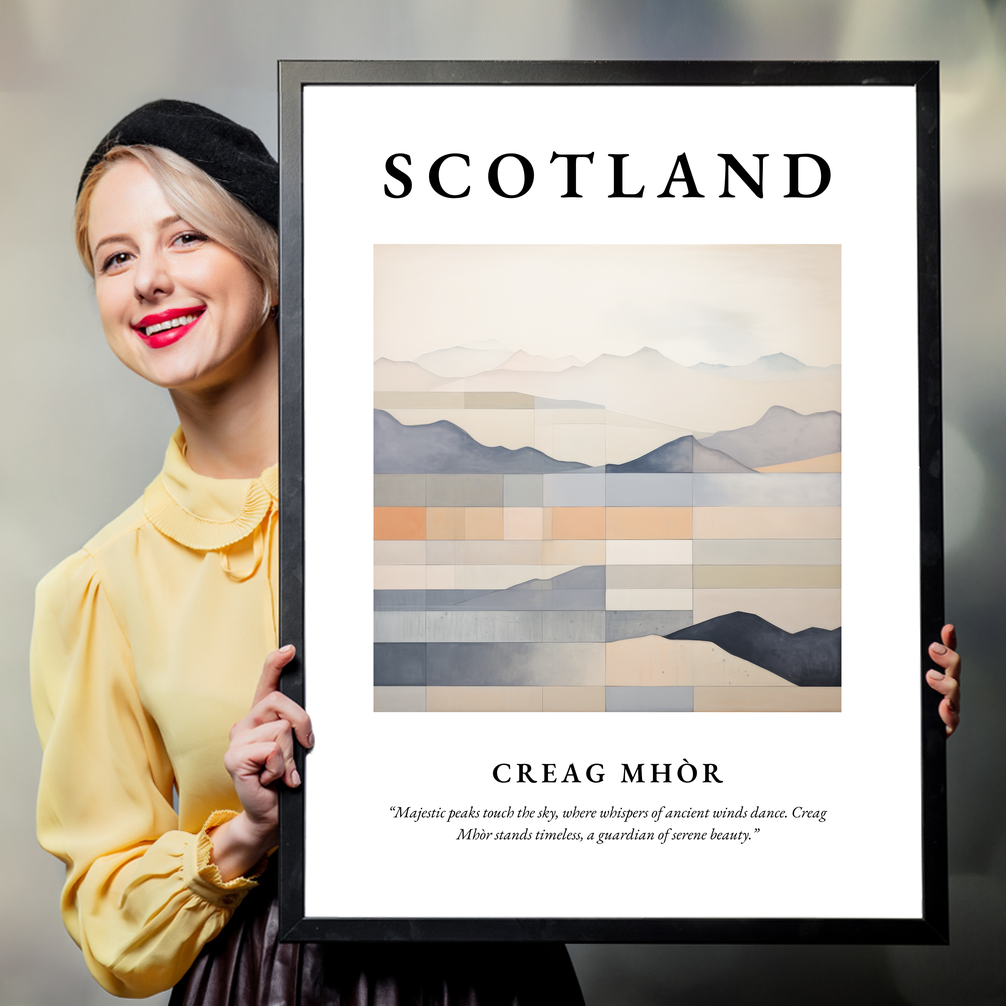 Person holding a poster of Creag Mhòr