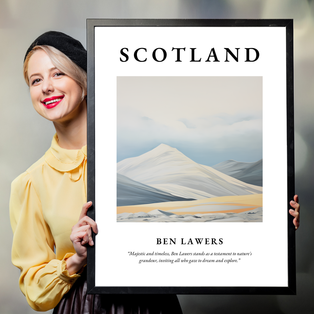 Person holding a poster of Ben Lawers